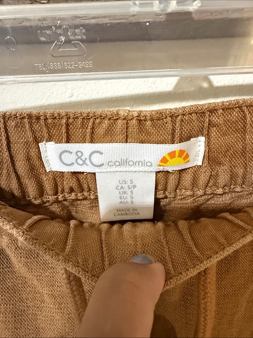 C&C California Women's Brown Drawstring Cargo Joggers - Picture 2 of 7
